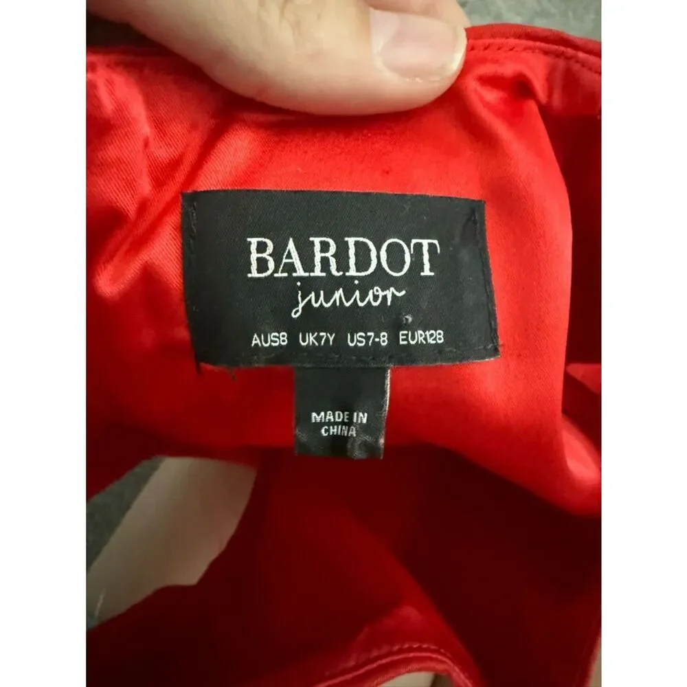 Bardot Bow Back Red Formal Dress Sz 7-8